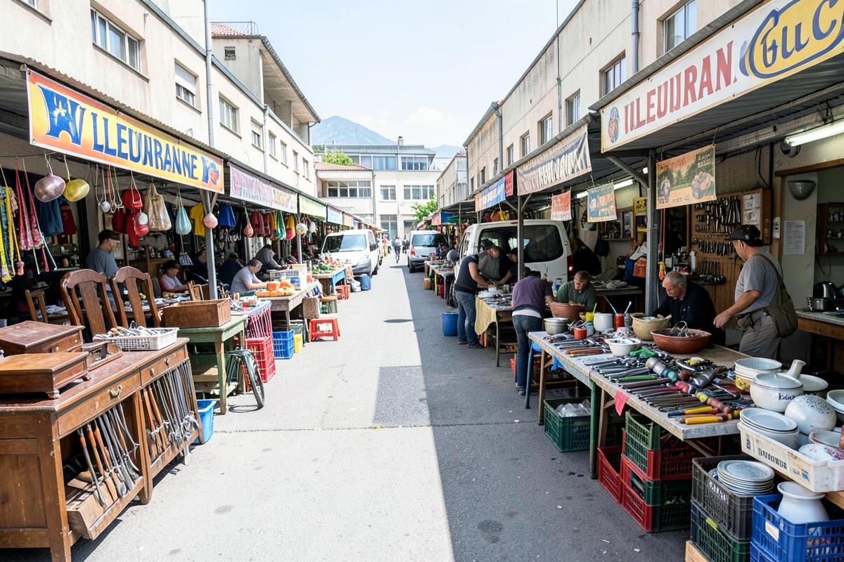 Stalls at Les Puces du Canal